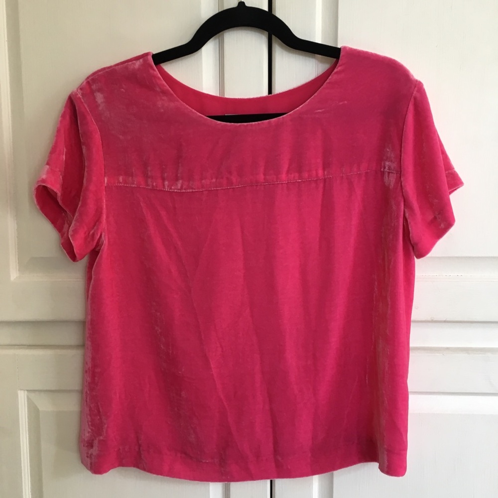 Hot Pink Velvet J Crew Shirt
